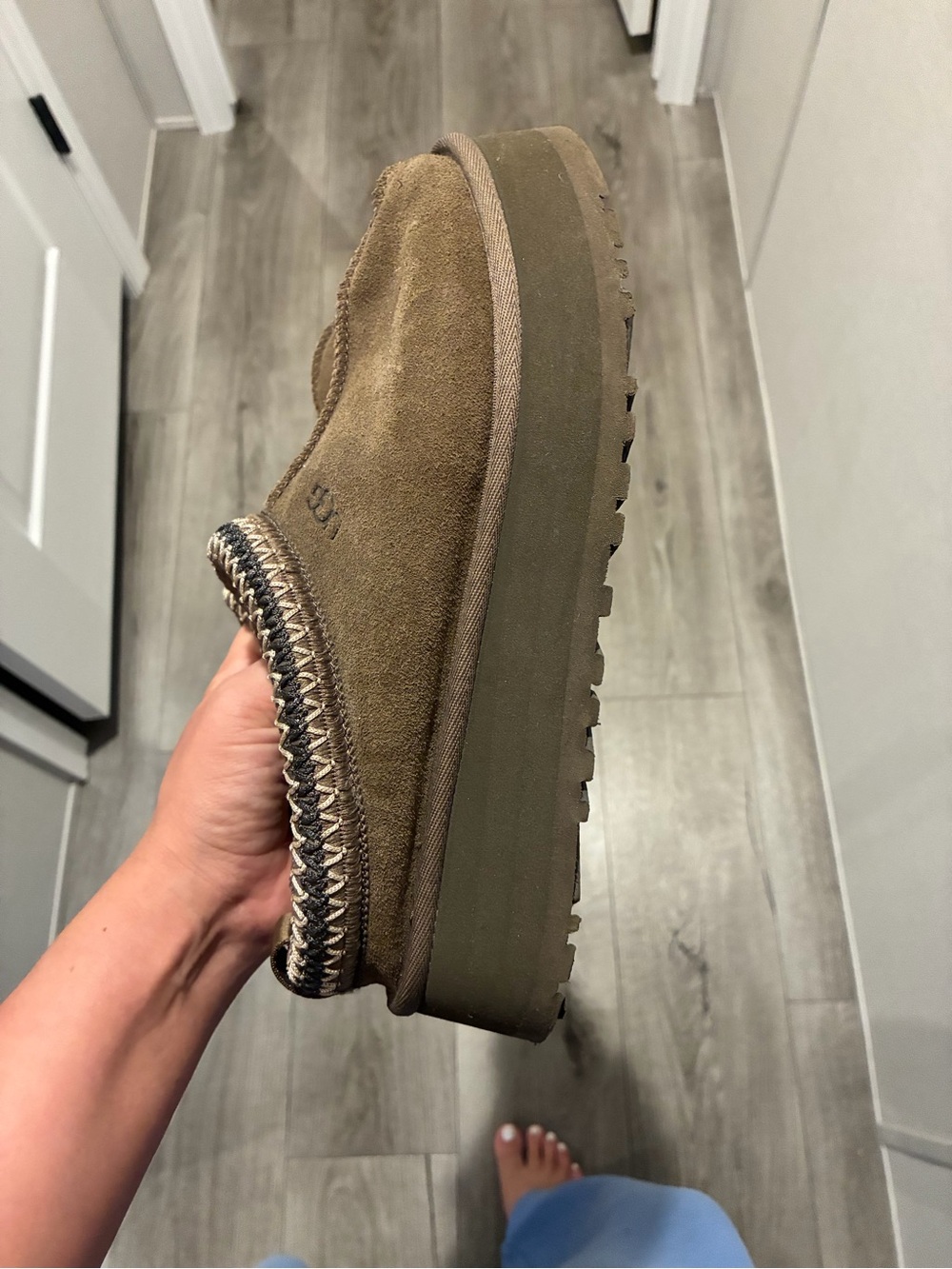 UGG Women's Suede Slip-On Loafer in Olive Brown